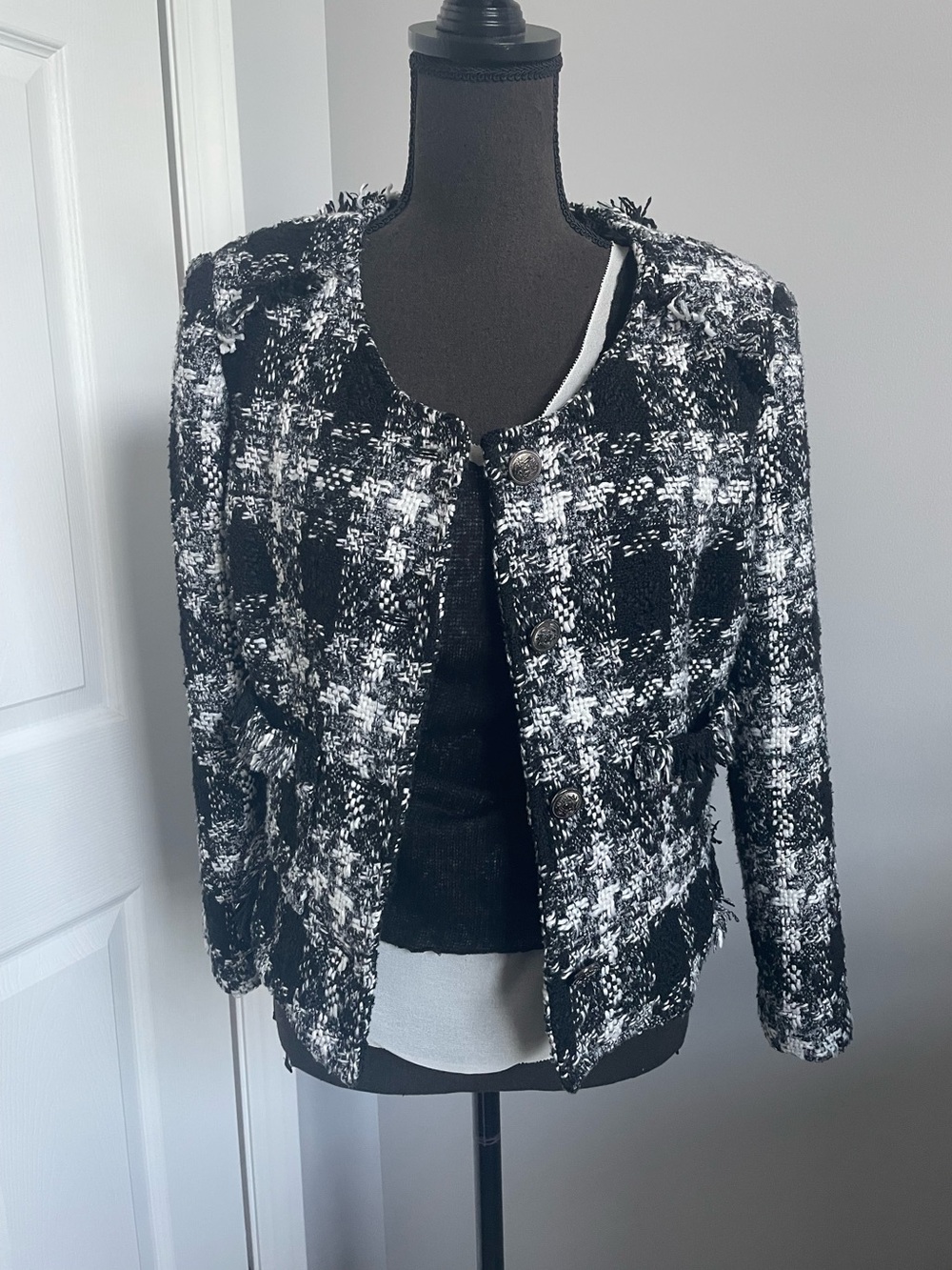 Black and White Tweed Jacket